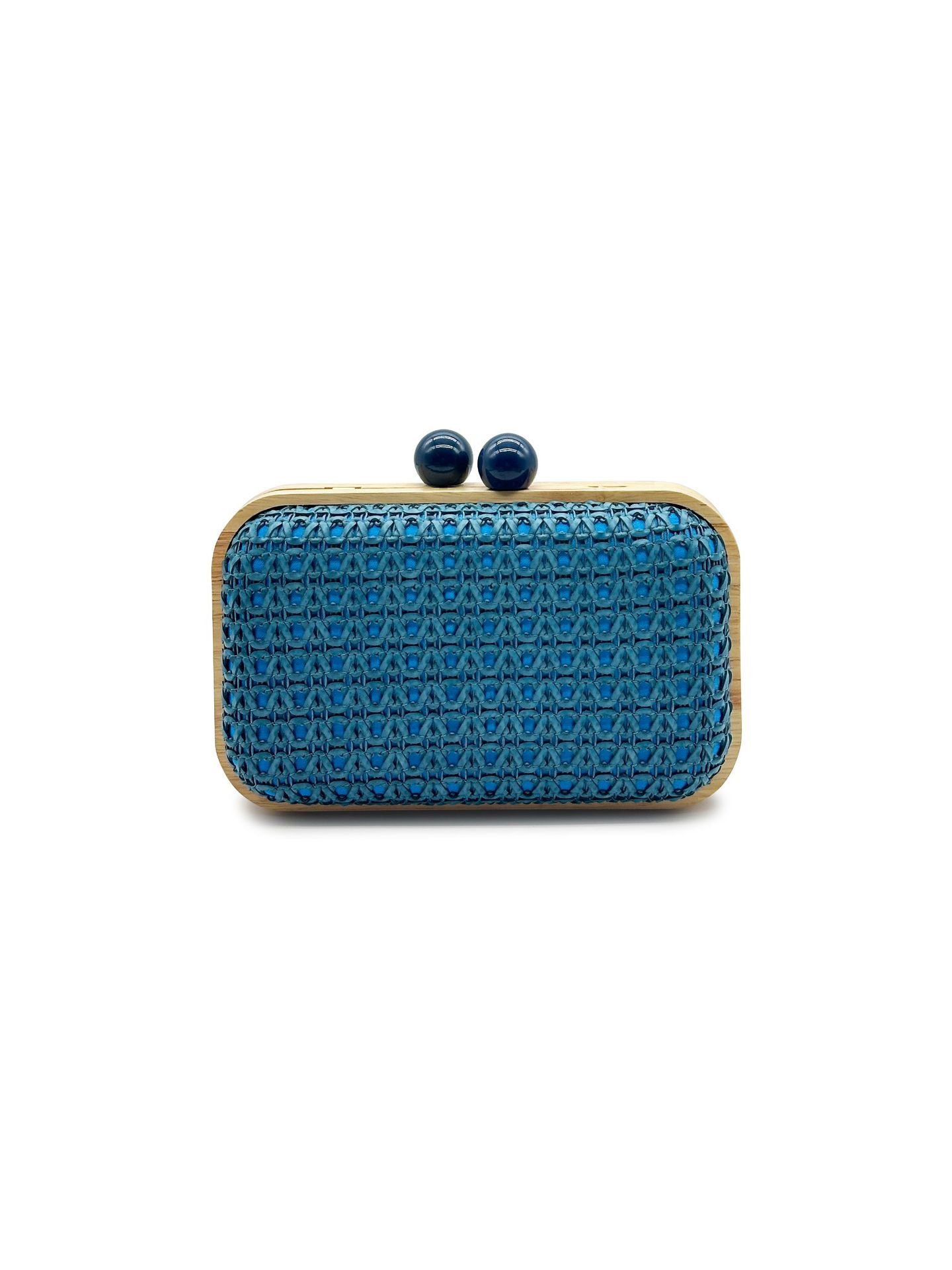 Main Push Wooden Straw Woven Banquet Dinner Bag
