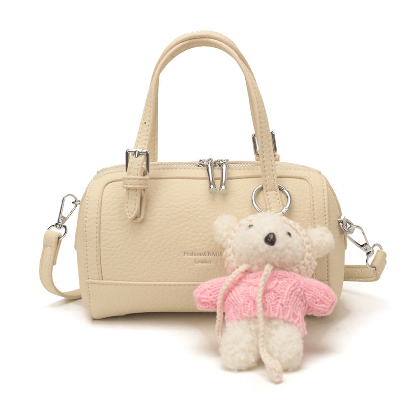 Fashion Litchi Pattern Bowling Design Hand Holding Women's Shoulder Bag