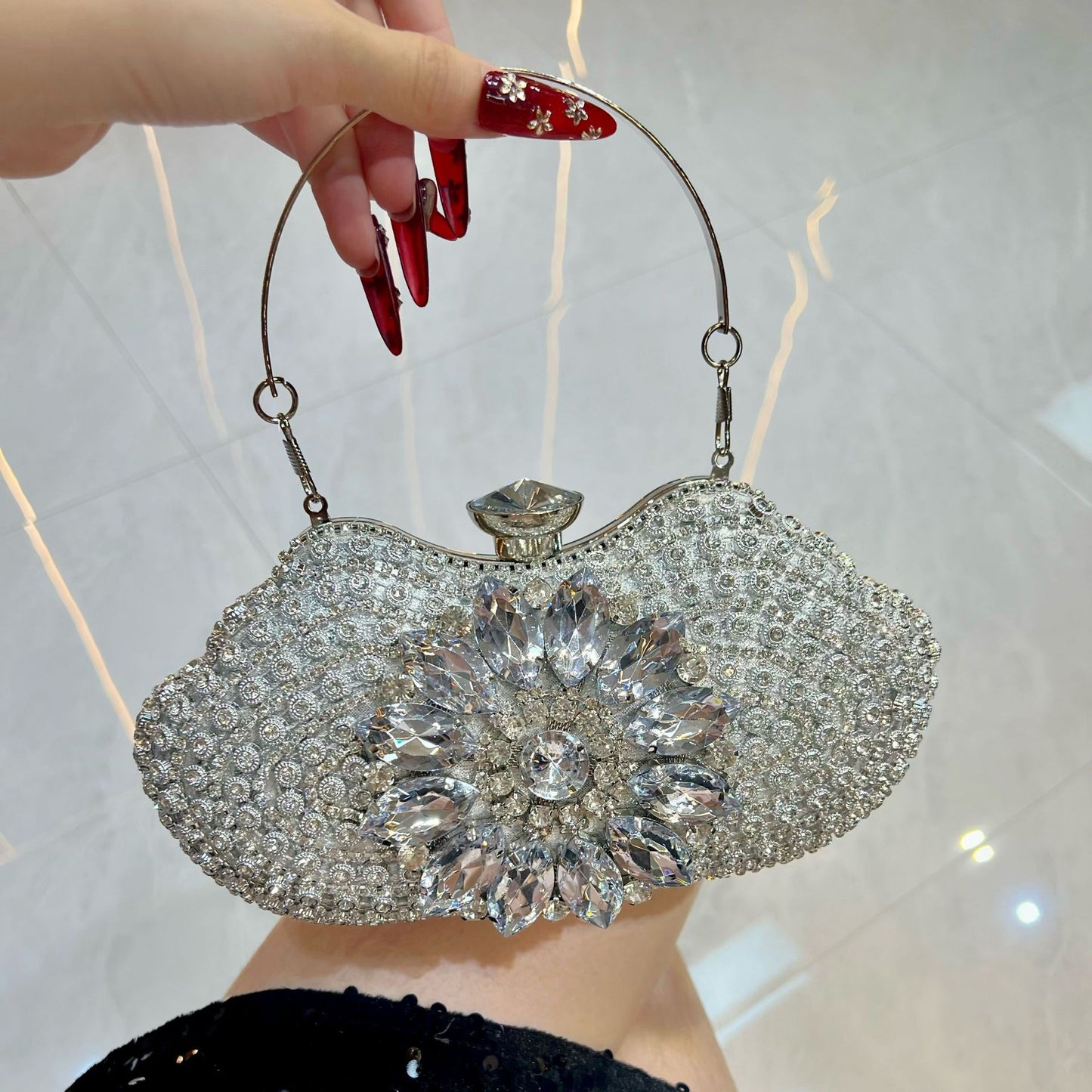 Women's Fashion Diamond Rhinestone Clutch Wedding Party Will Dinner Bag