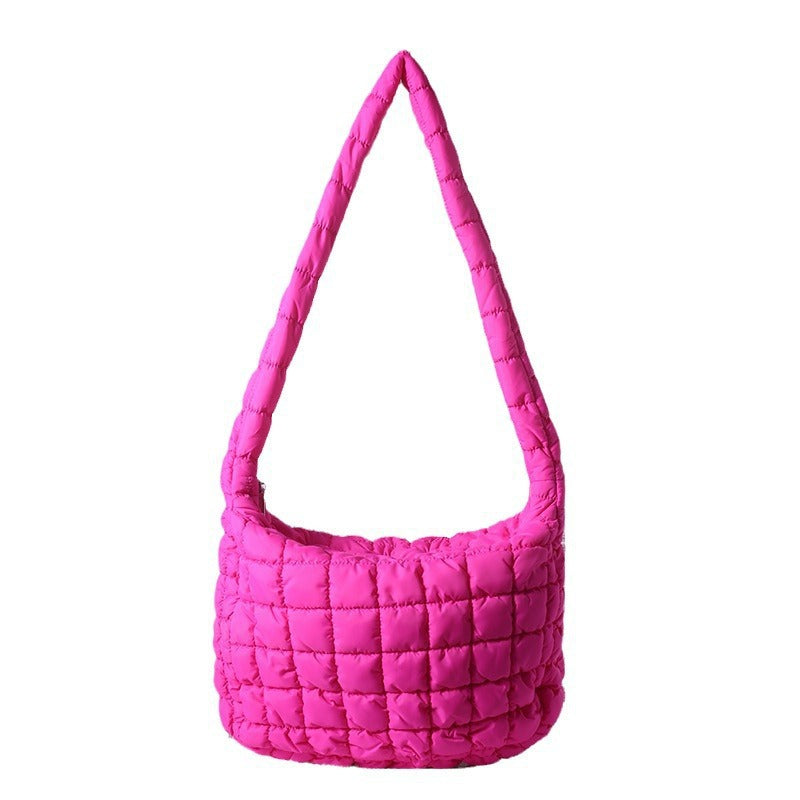 Women's Fashionable Pleated Cloud Portable Dumpling Large Capacity Down Cotton Women's Messenger Bag