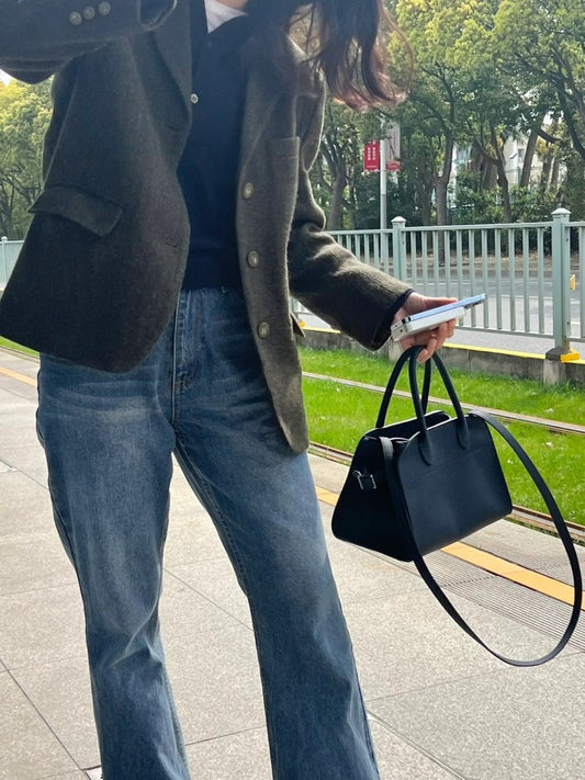 High Quality Simple Commute Genuine Leather Bags