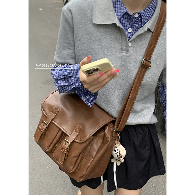 Women's British College Style Autumn Vintage Large Women's Messenger Bag