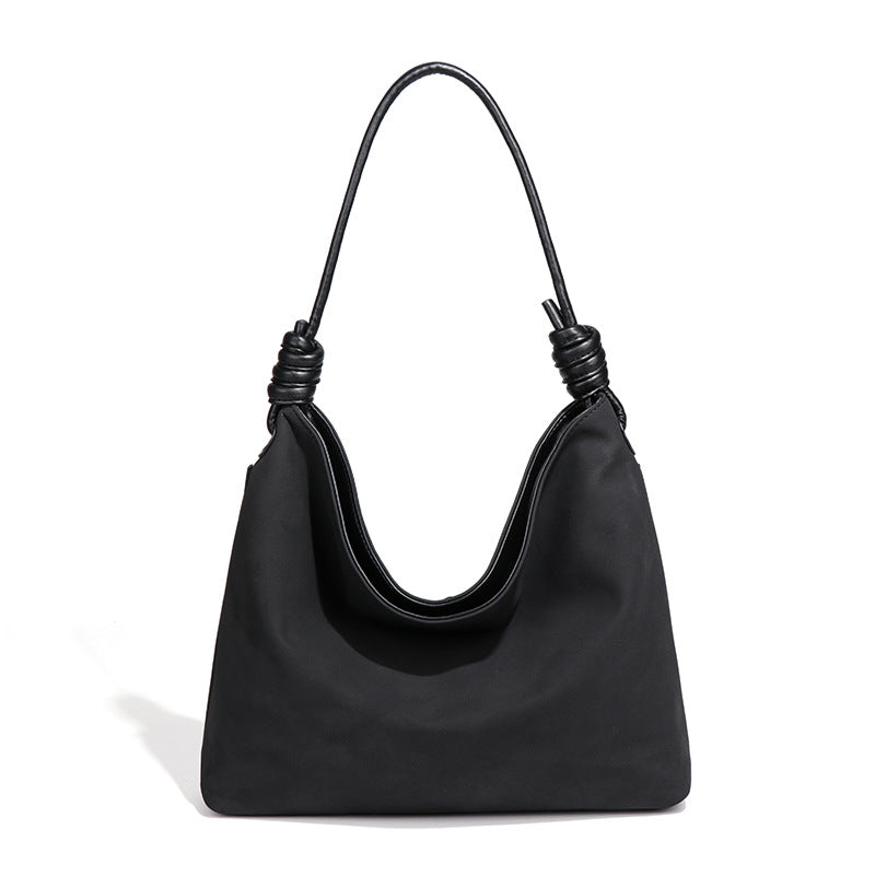 Underarm Knotted Strap Large Capacity Soft Tote Bag