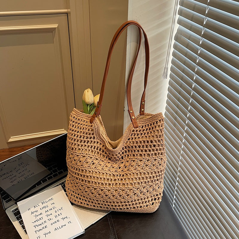 Seaside Holiday Knitted Hand-woven Large Capacity Beach Tote Bags
