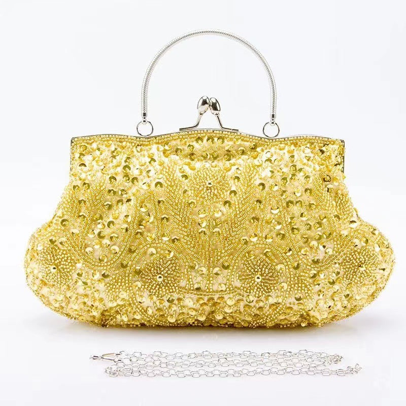 Pearl Embroidery Dinner Cheongsam Perfect Match Vintage Bridal Women's Handbag
