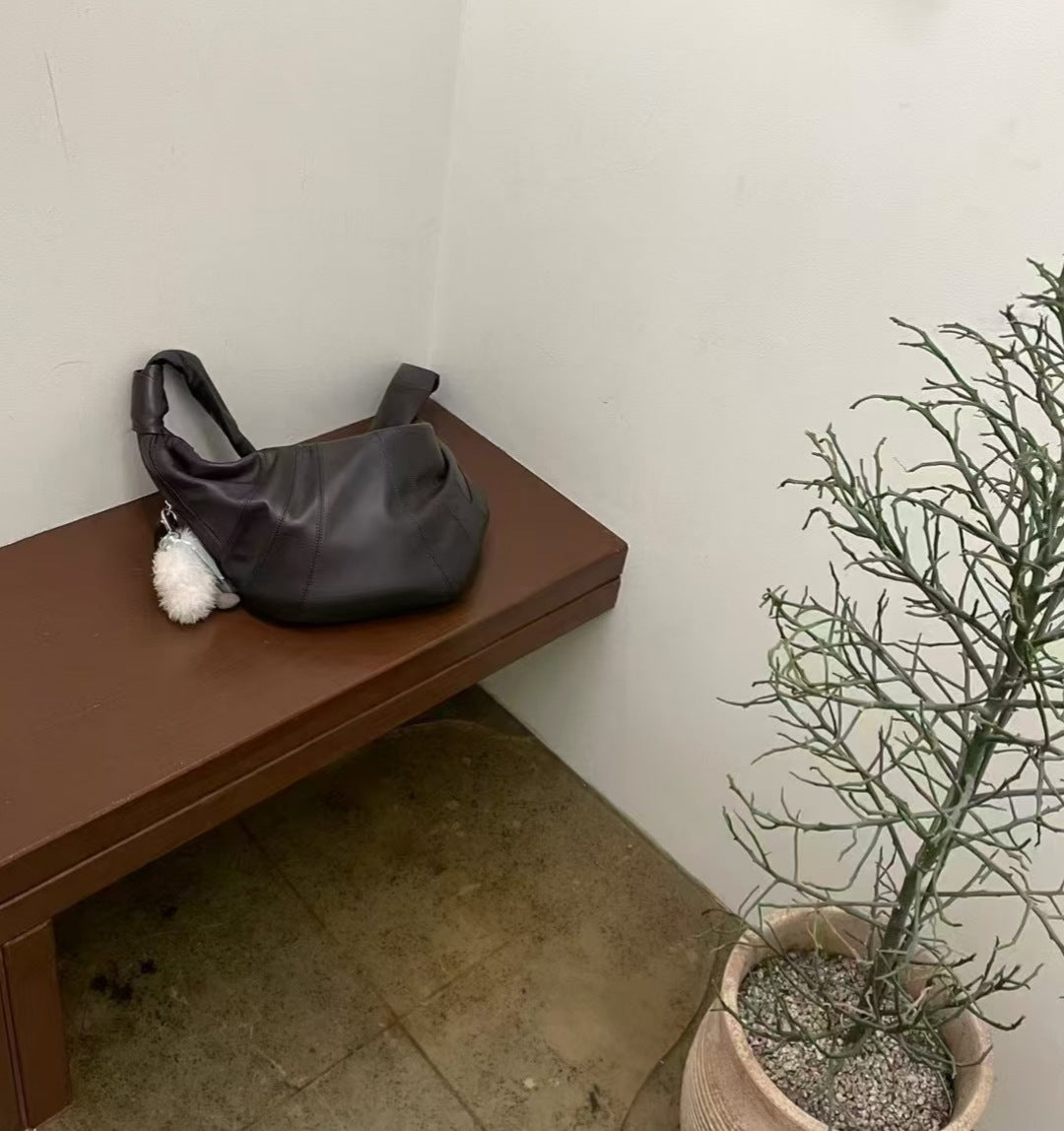 Croissant Kosong Sheepskin Dumpling Niche Texture Leather Women's Messenger Bag