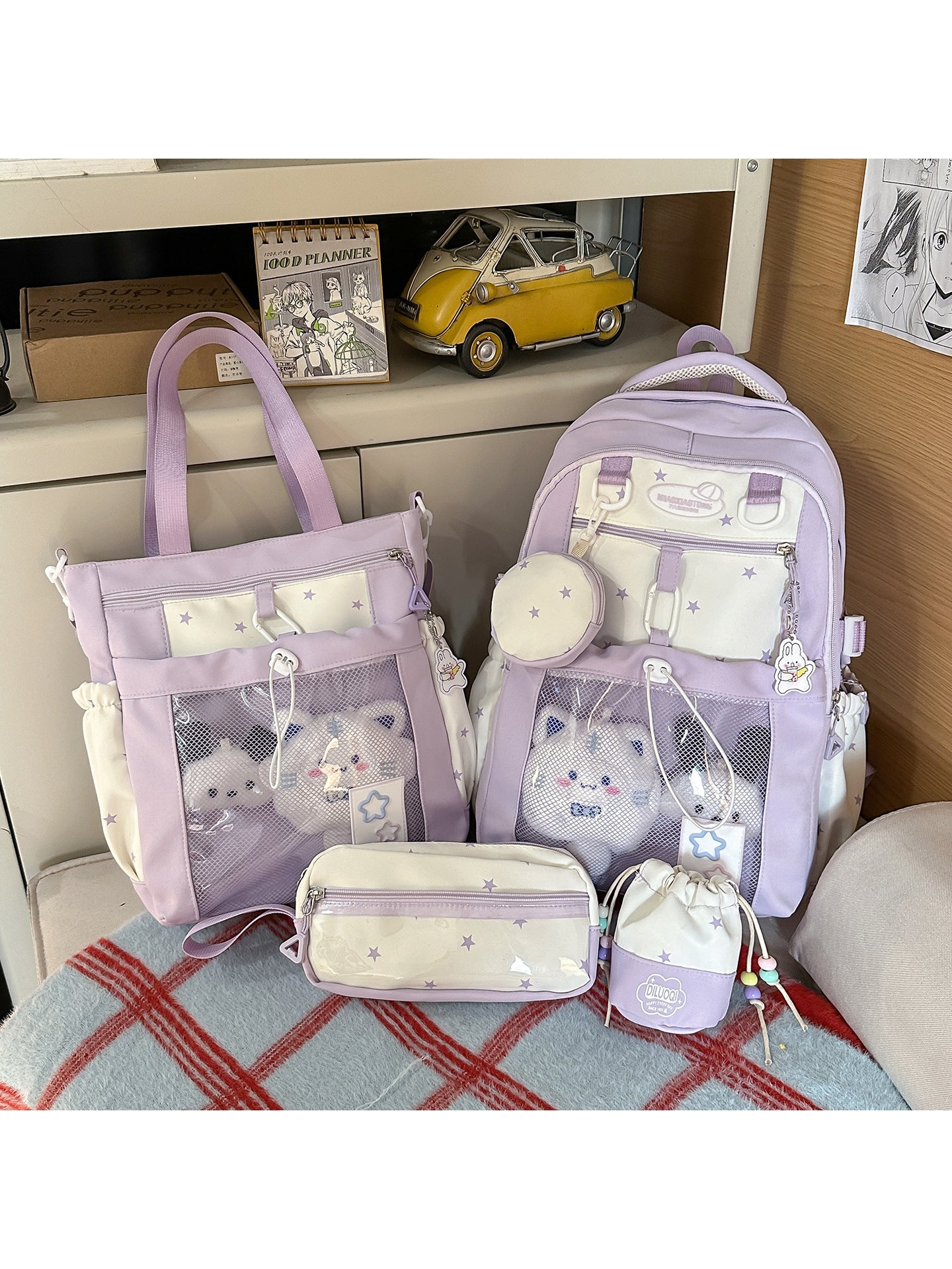 Cartoon Female Junior High Cute Style Bar Leisure Backpack