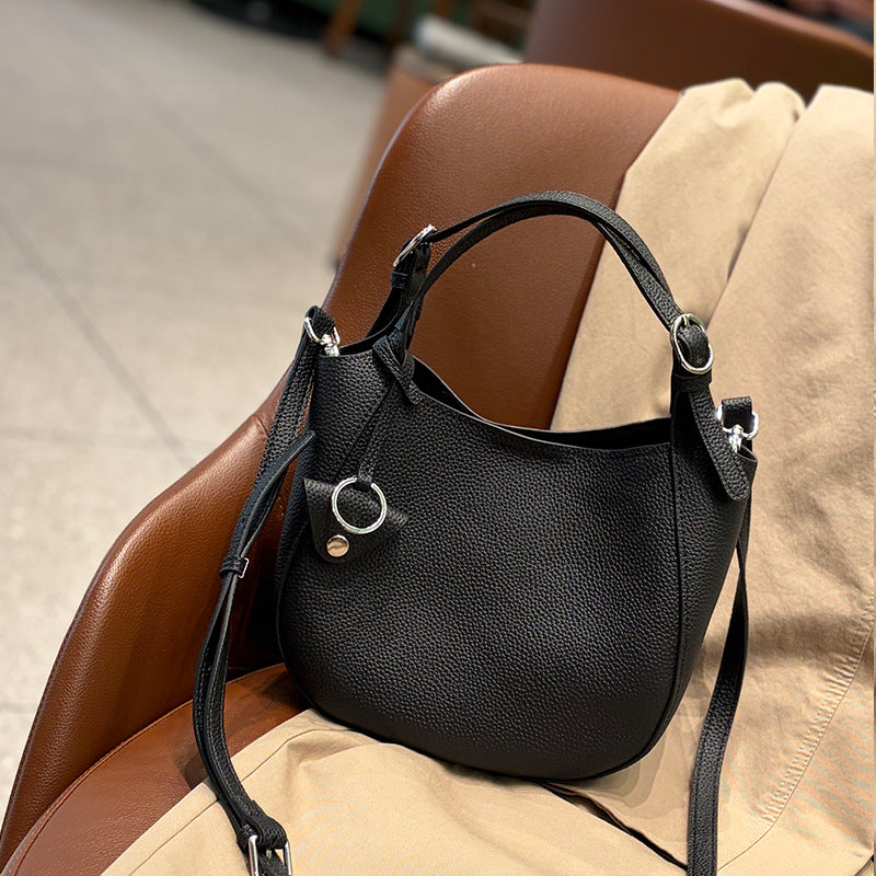 Women's Layer Cowhide Vegetable Basket Design High-grade Genuine Leather Women's Messenger Bag