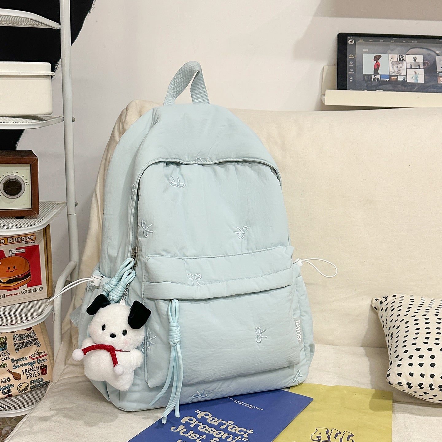Bow Style Korean Simple Junior High College Student Schoolbag