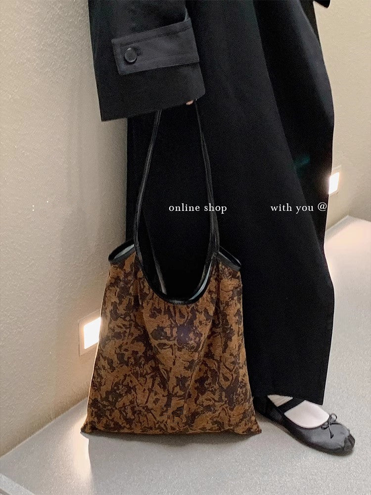 Painting Soft Leather Canvas Artistic Style Design Portable Large Capacity Bags