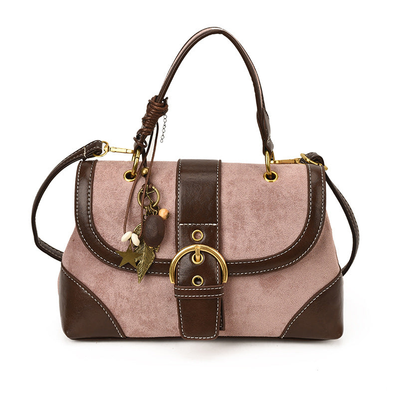 Women's High-grade Suede Hand Holding Saddle Fashion Shoulder Bags