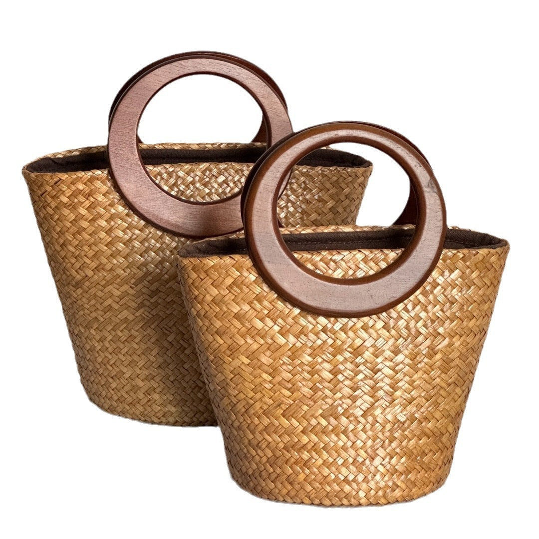 Straw Artistic Chinese Style Vacation Beach Women's Handbag