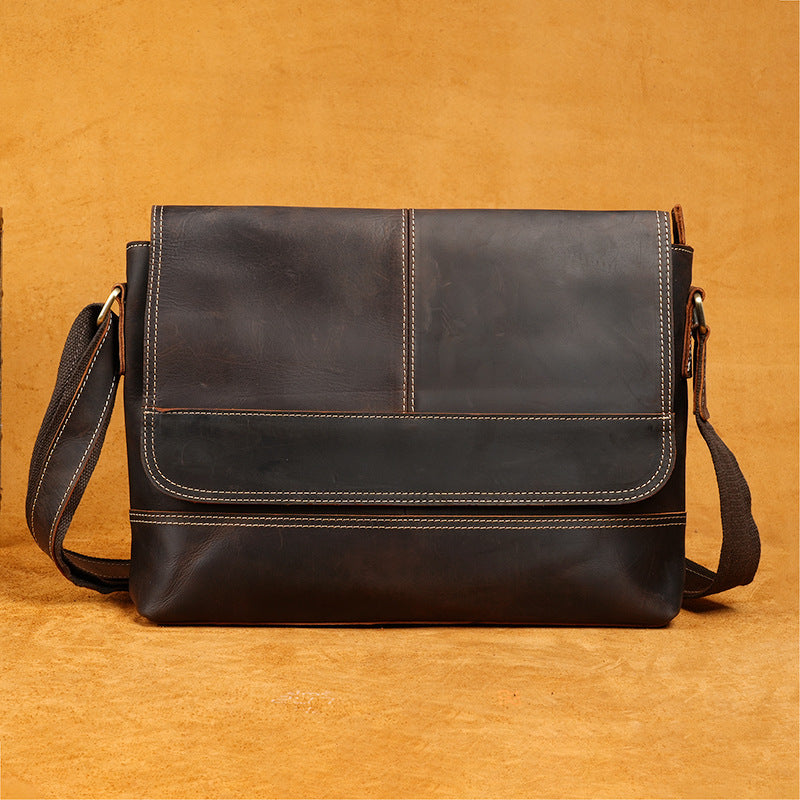 Men's Leather Portable Retro Textured Collection Men's Shoulder Bag