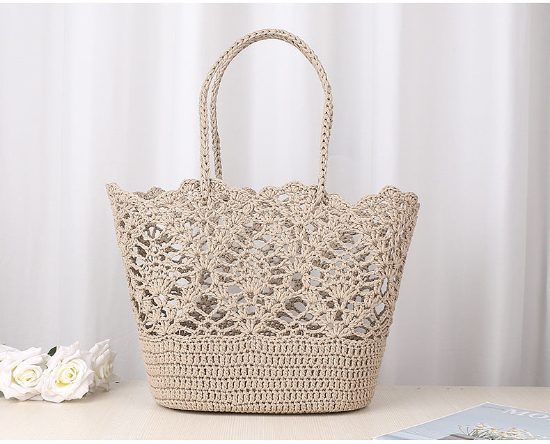 Crocheted Weaving Hollow Basket Beach Woven Bags