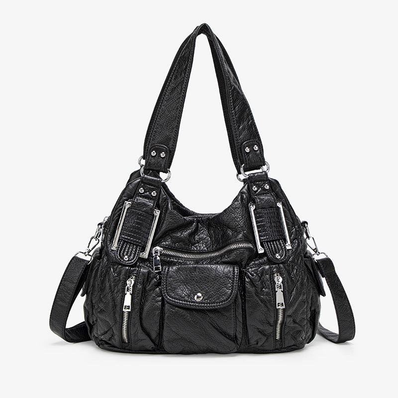 Stylish Women's Washed Large Capacity Retro Tote Bag