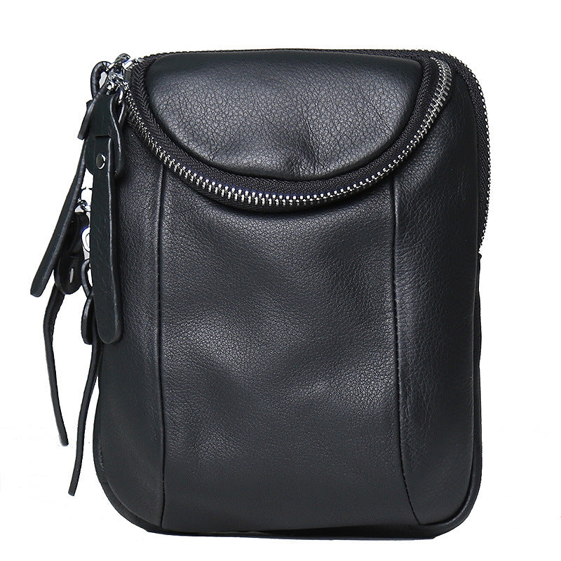 Men's First Layer Cowhide Leather Mobile Phone Bags