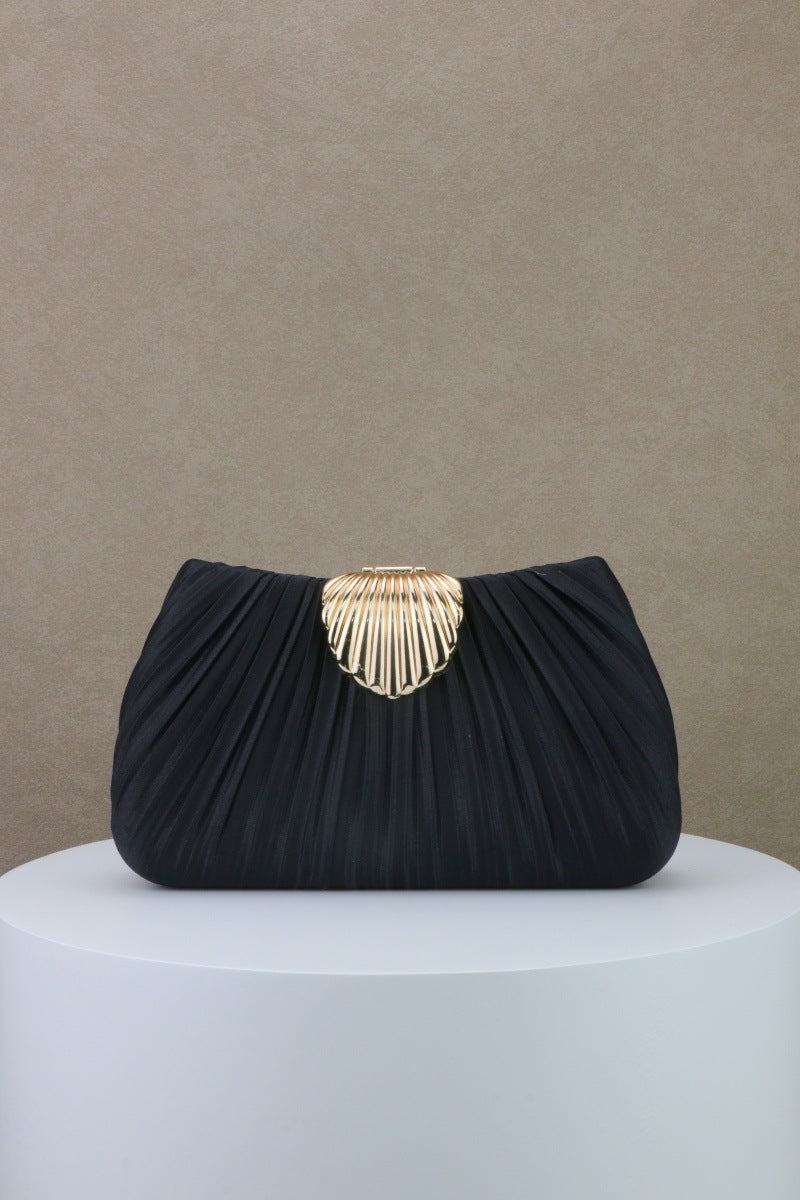 Steel Casing Satin Pleated Banquet Dress Dinner Bag