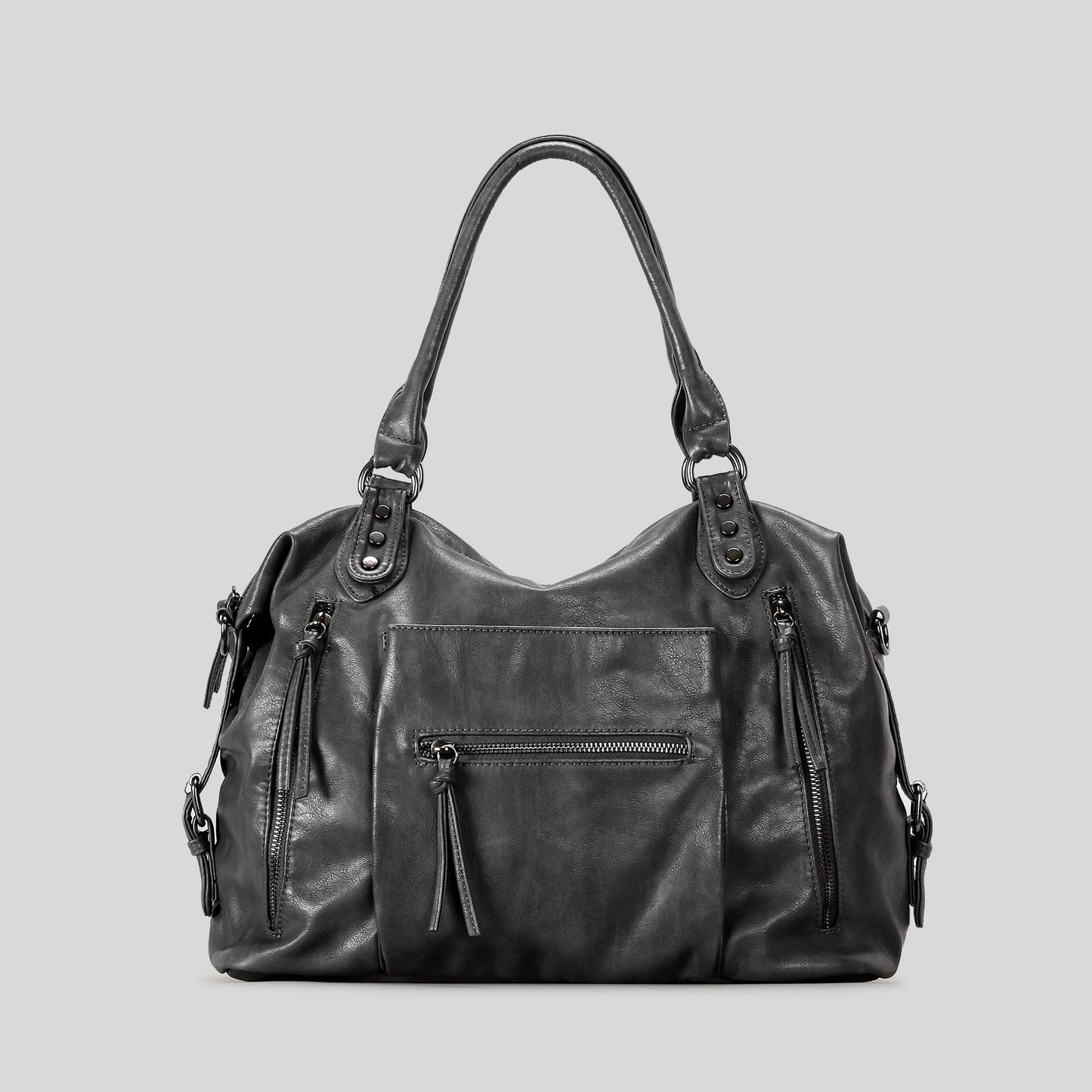 Women's Retro Motorcycle Soft Leather Large Capacity Tote Bag