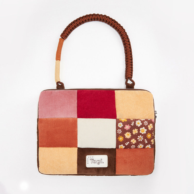 Imagine Denim Tassel Patchwork Woven Portable Laptop Bag