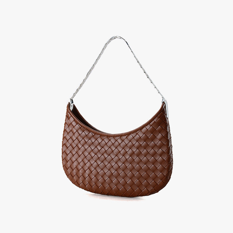 Women's Korean Style Hand-woven Sheepskin Design High-grade Genuine Leather Fashion Women's Shoulder Bag