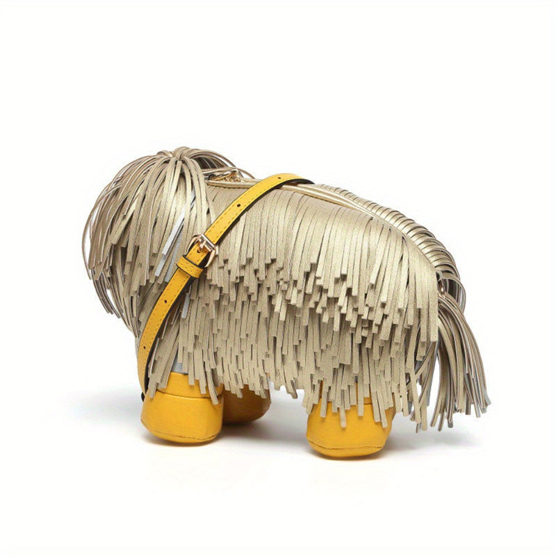 Cute Creative Funny Dog Personality Design Shepherd Tassel Handbags