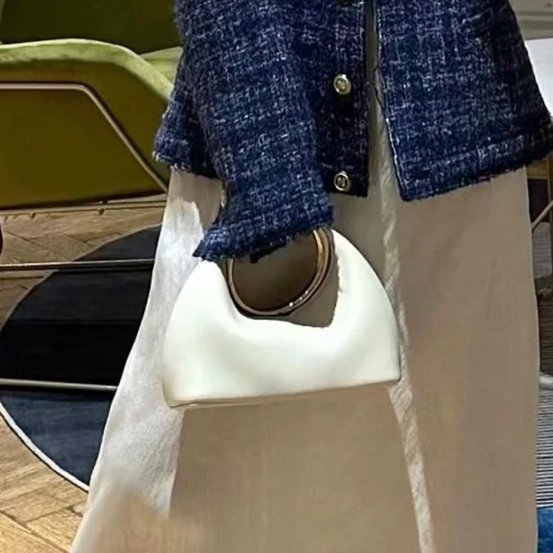 French Elegant Metal Cloud Dinner Early Spring High Women's Handbag