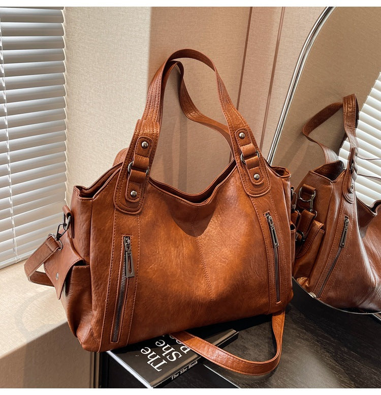 Women's Leather Large Capacity Totes Commuter Tote Bag