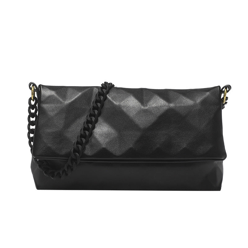 Trendy High-grade Rhombus French Style Underarm Design Texture Chain Bags
