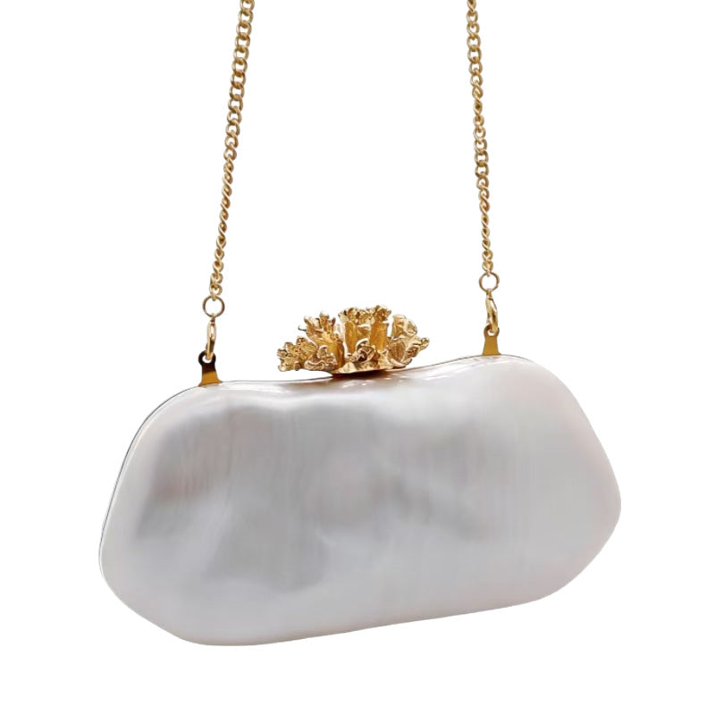 Women's Flower Head Shell Pattern Acrylic Wedding Evening Bags
