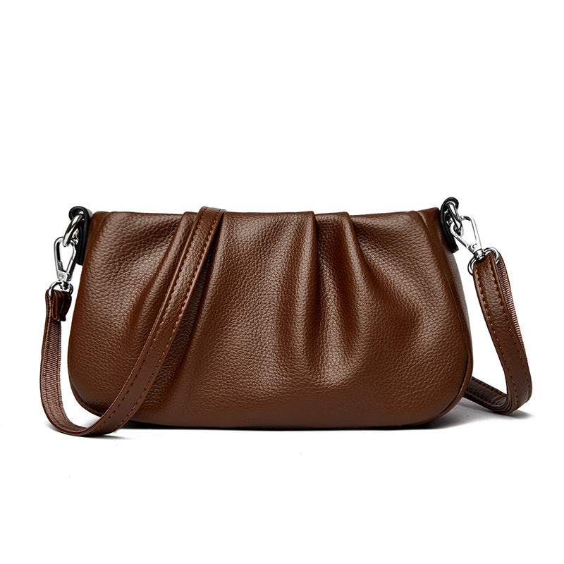 Women's Pleated Cloud Popular Western Style Underarm Small Square Bags