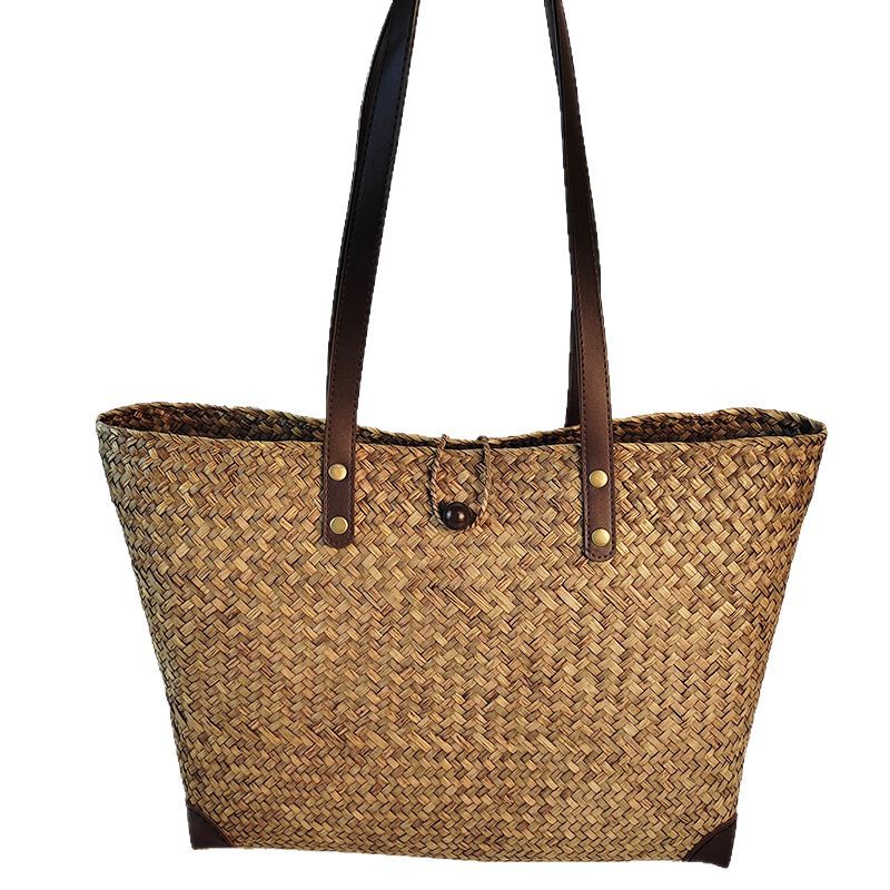 Women's Woven Summer Beach Seaside Commuter Large Capacity Women's Shoulder Bag