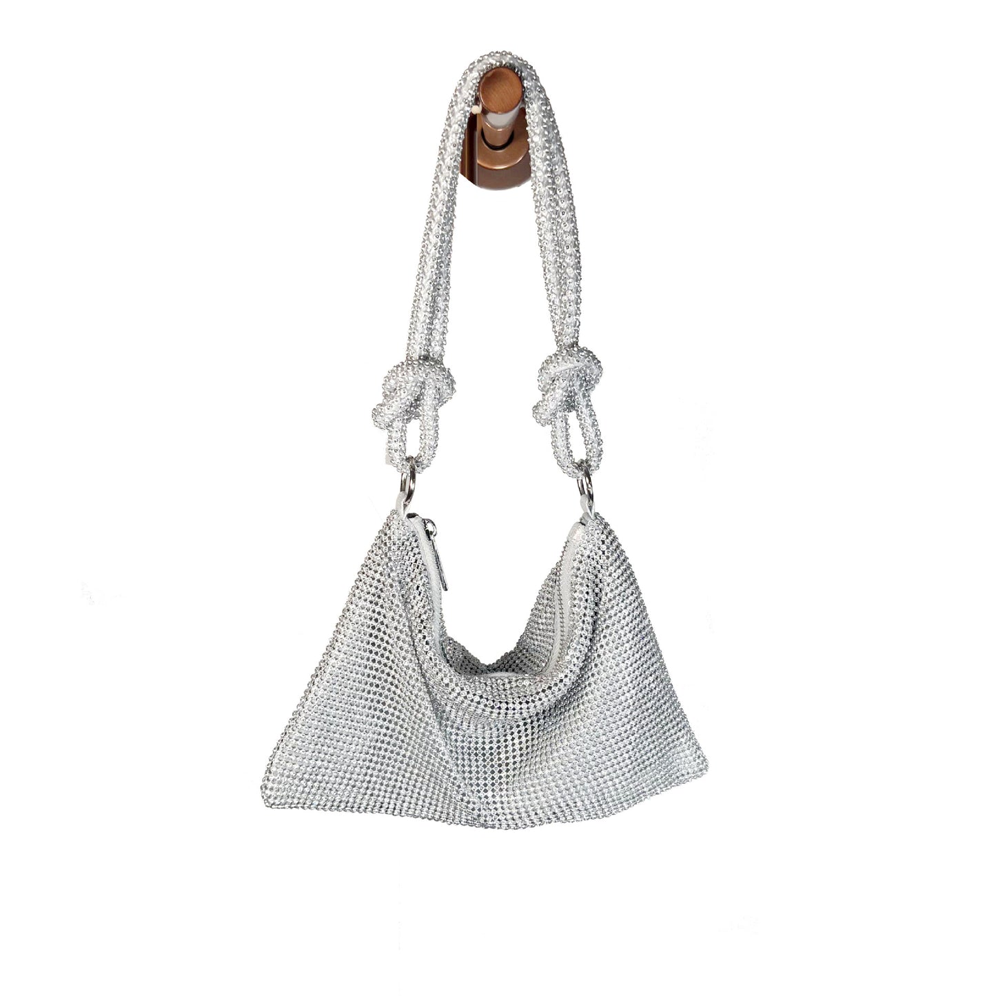 Aluminum Sheet Diamond Full Tide Flash Knotted Rhinestone Handmade Evening Bags