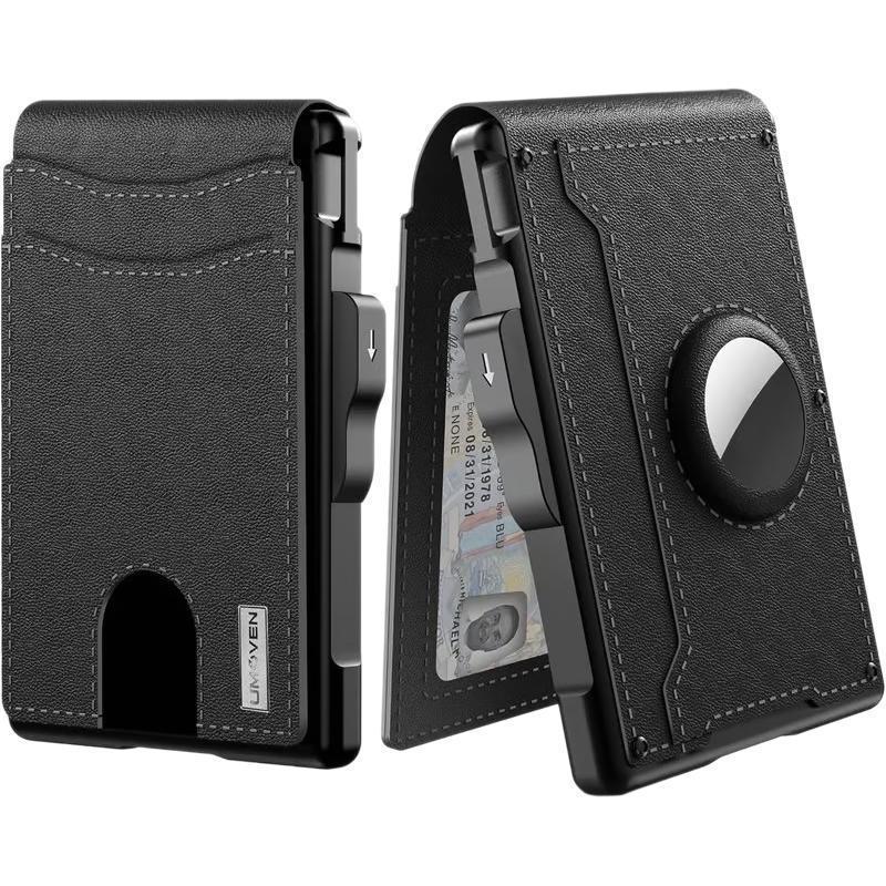 Men's Long Large Capacity Position Flip Carbon Fiber Card Holder