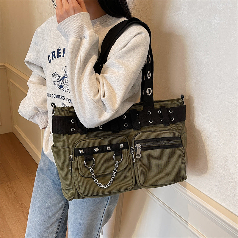 Pretty Women's Corduroy Large Fashion Commuter Women's Messenger Bag