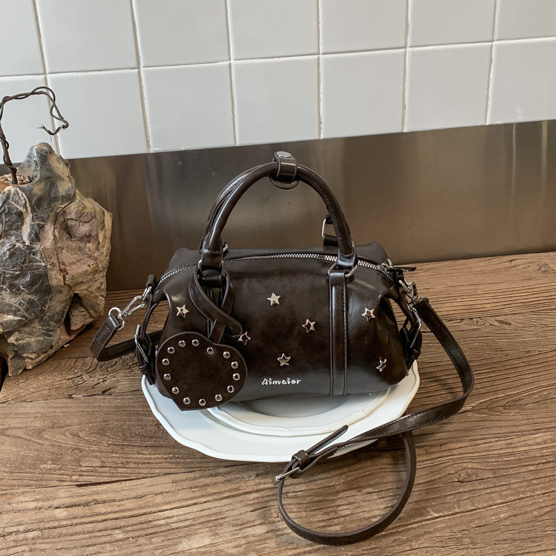 Women's Trendy Cool Rivet Blooming Portable Pillow Fashionable Women's Shoulder Bag
