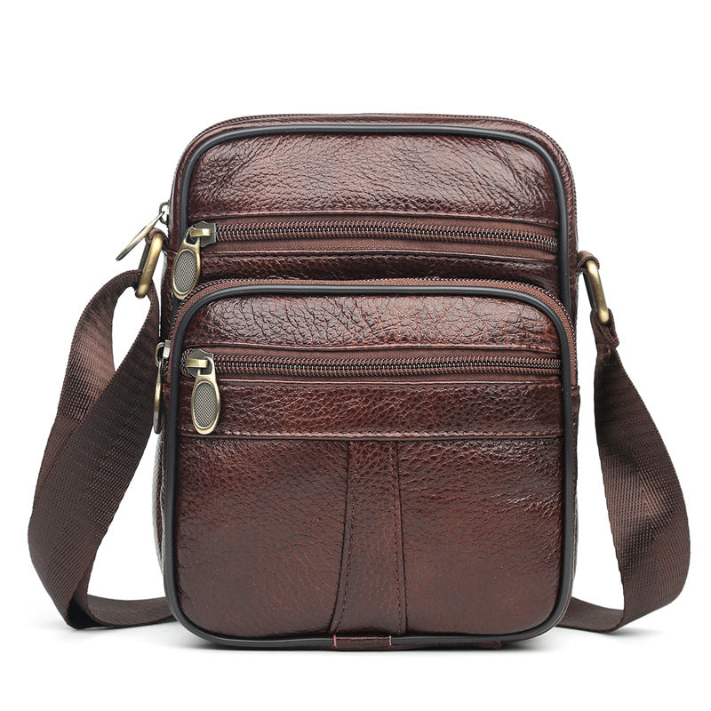 New Men's Leather Portable Simple Mobile Backpacks