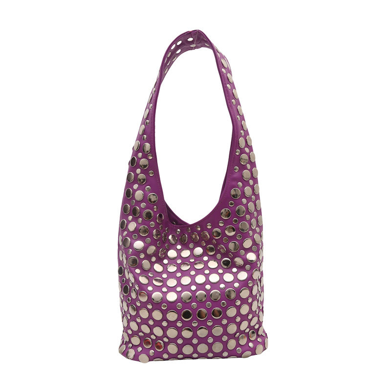 Fashion Spring Leisure Personality Rivet Underarm Women's Shoulder Bag