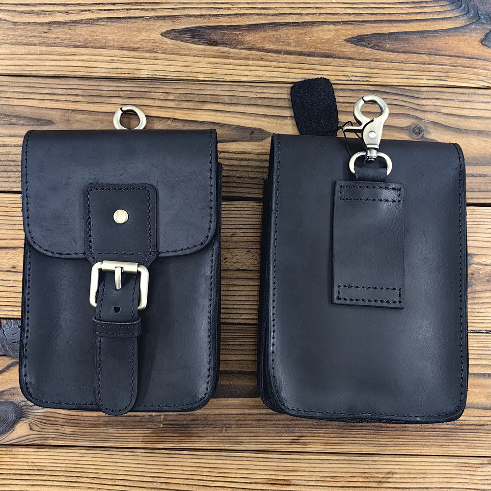Men's Horse First Layer Cowhide Pants Pannier Mobile Bags
