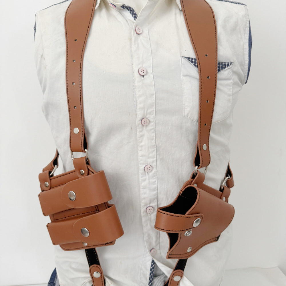 Leather Strap Holster Cartridge Underarm Hidden Outdoor Camouflage, Military Fan Bag