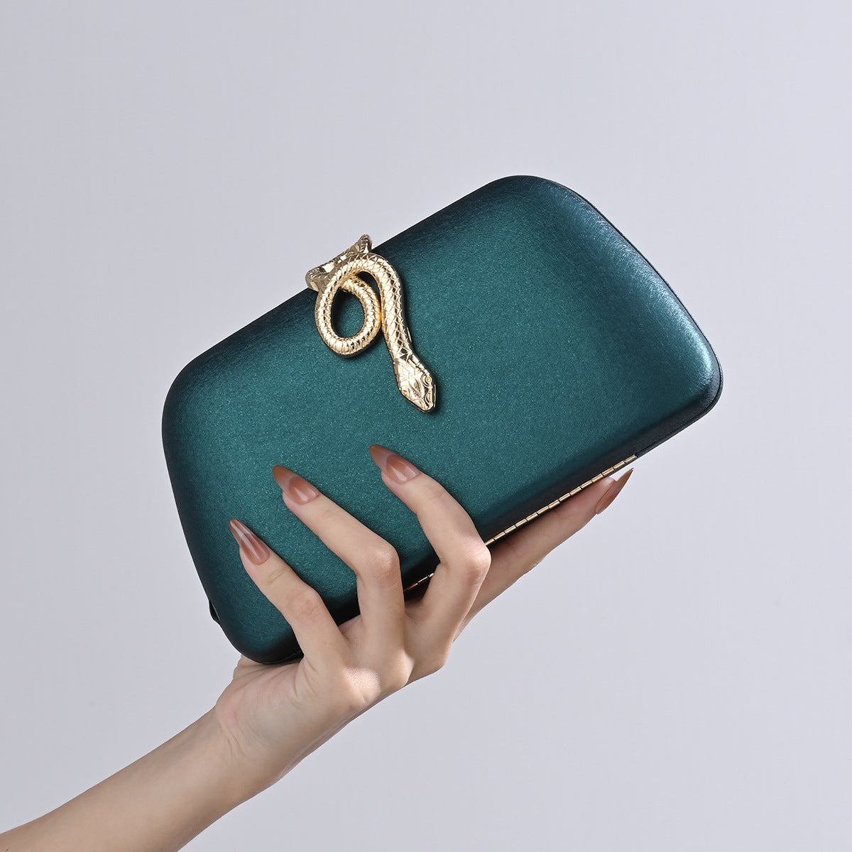 Metal Snake-shaped Design Clutch Dress One Chain Dinner Bag