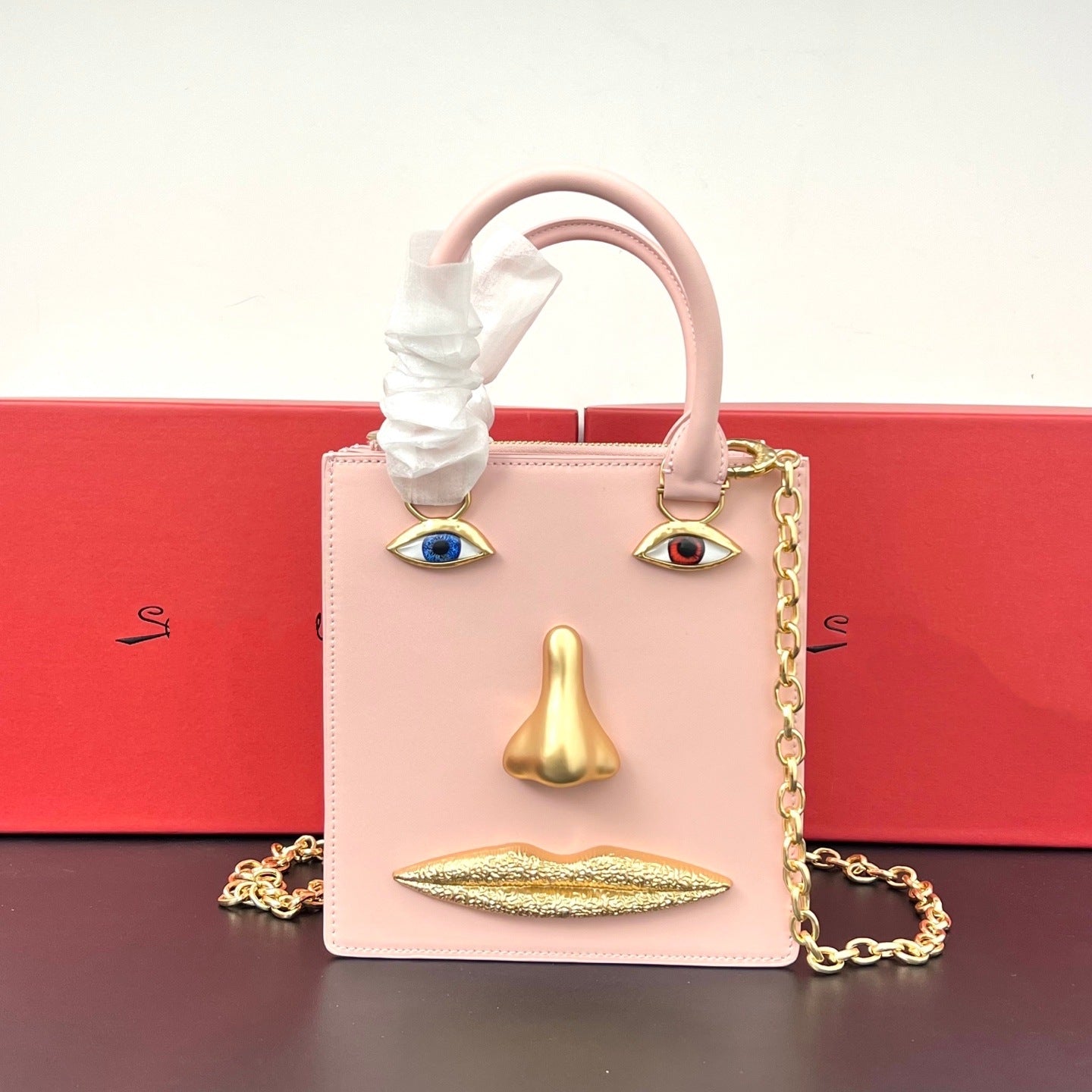 Women's Face Hand Pattern Chain Portable Classic Bags