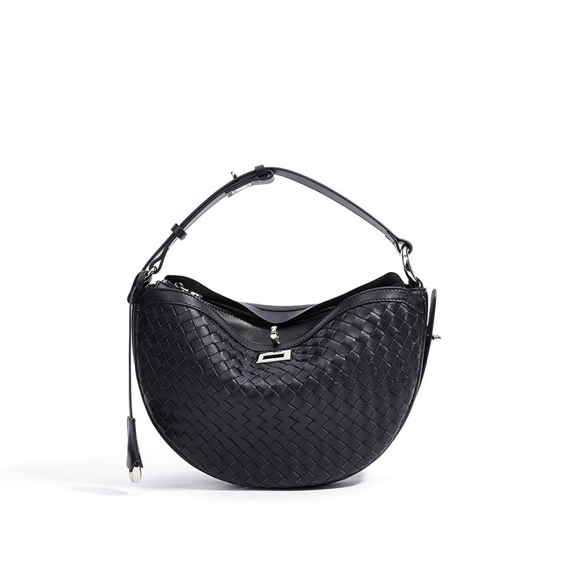 Woven First Layer Cowhide Selenodont Design Women's Handbag