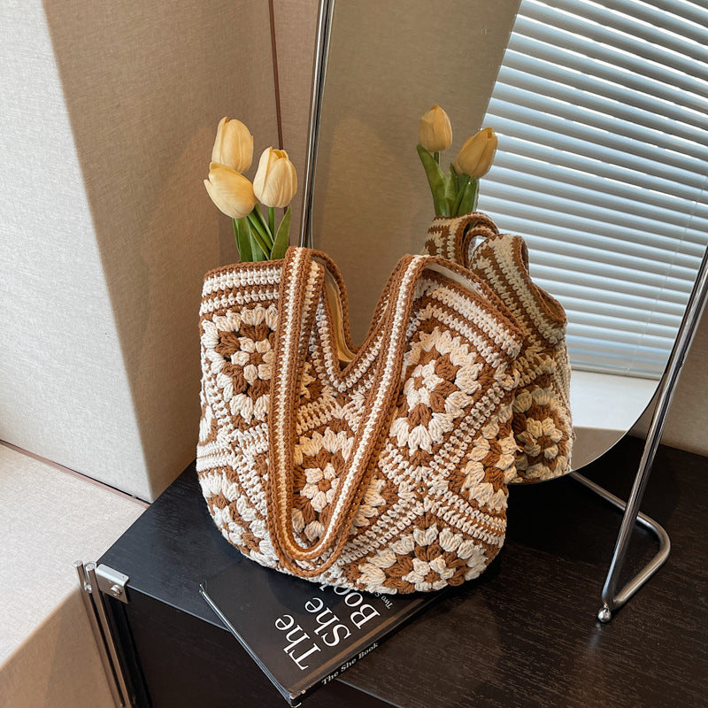 Ethnic Style Crocheted Woven Literary Lazy Large Bags