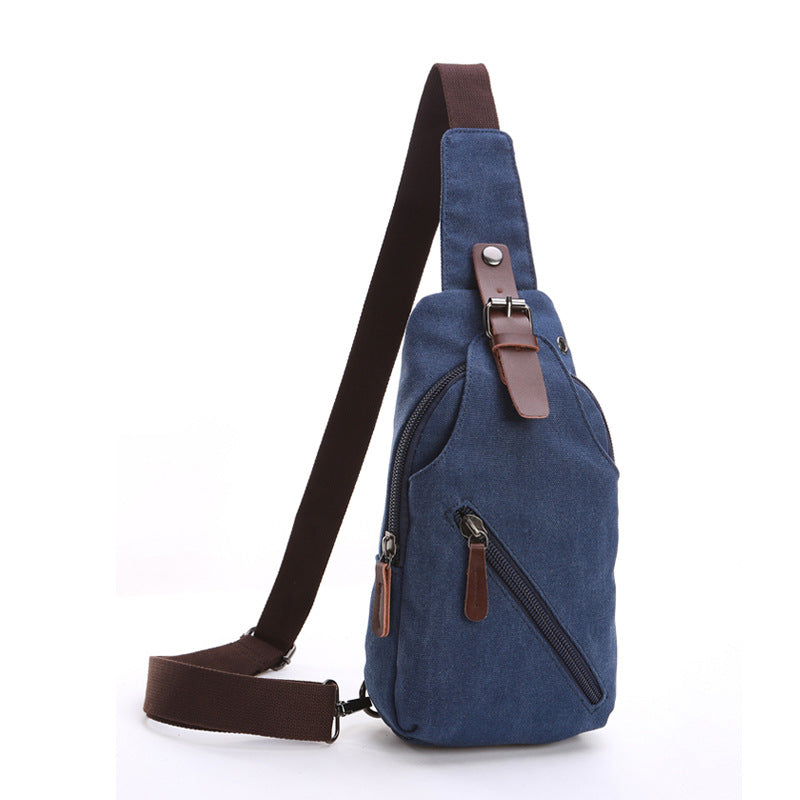 Men's Vintage Wash Canvas Street Leisure Men's Chest Bags