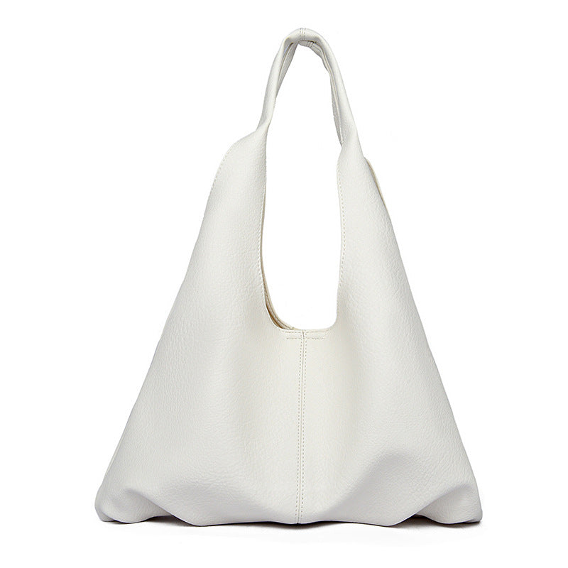 Women's Lychee Pattern Simple Trendy Large Capacity Soft Leather Women's Shoulder Bag