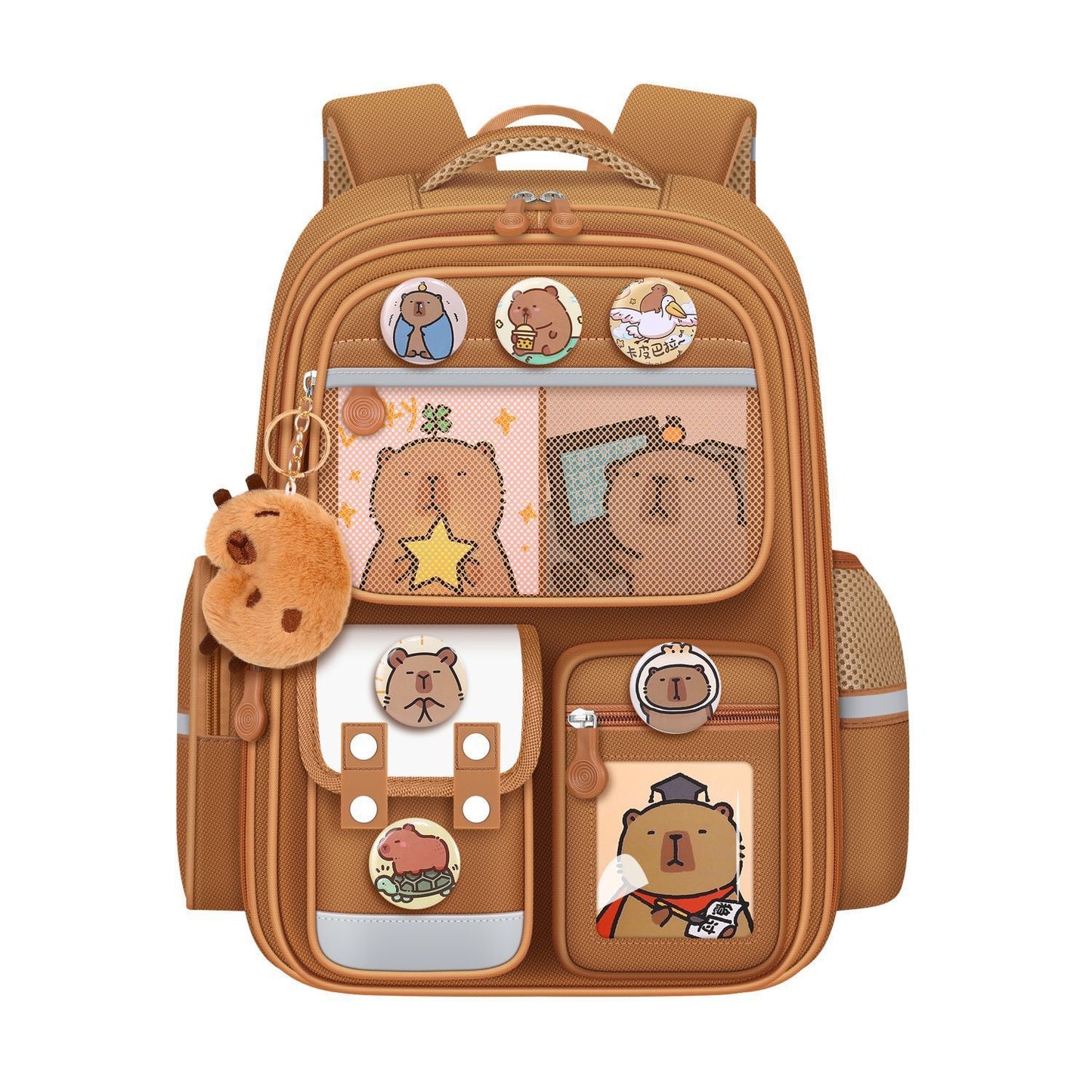 Male Female Cute Capybara Large Capacity Primary School Bag