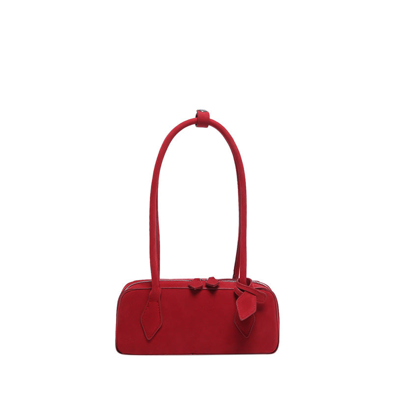 Women's Suede Baguette Underarm Fashion Texture Solid Women's Shoulder Bag