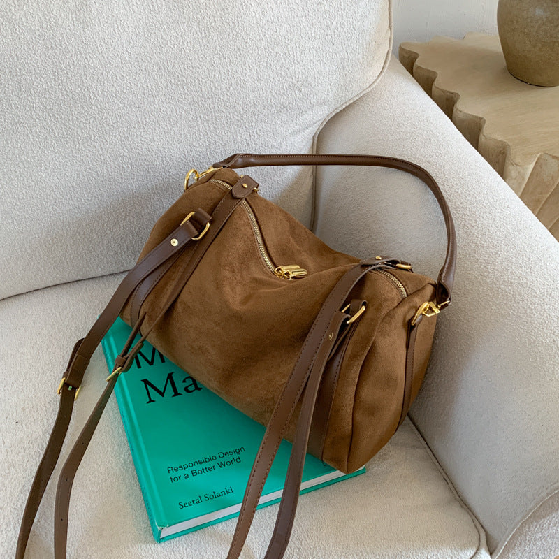 Super Popular Suede Boston Winter Korean Style Bags
