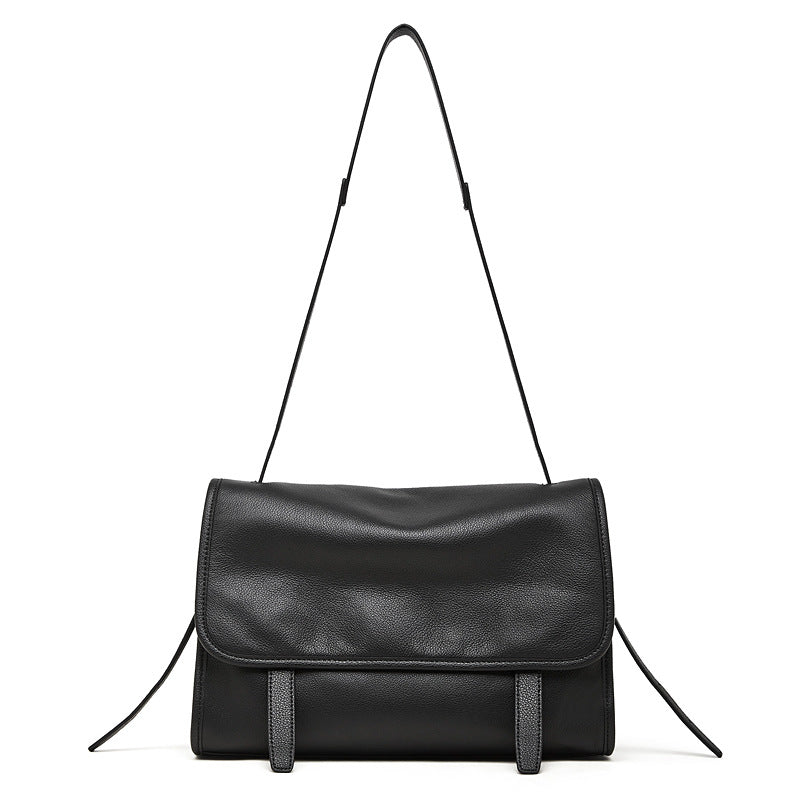 Women's Retro Frosted One Winter First Layer Cowhide Commuter Tote Bags