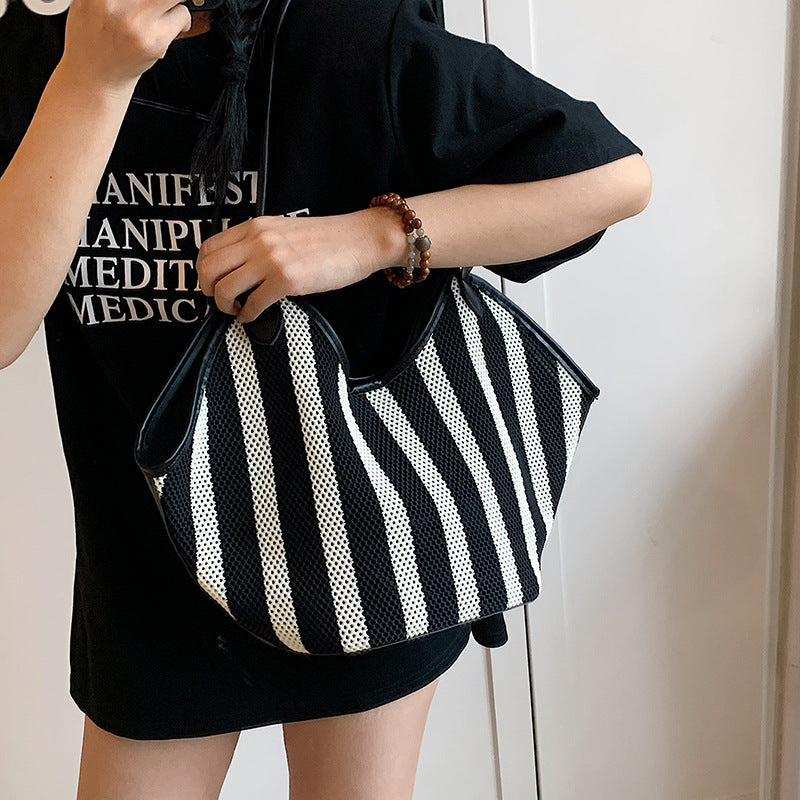 Large Capacity Female Summer Striped College Class Bags